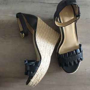 Michael Kors Black Wedge Sandals